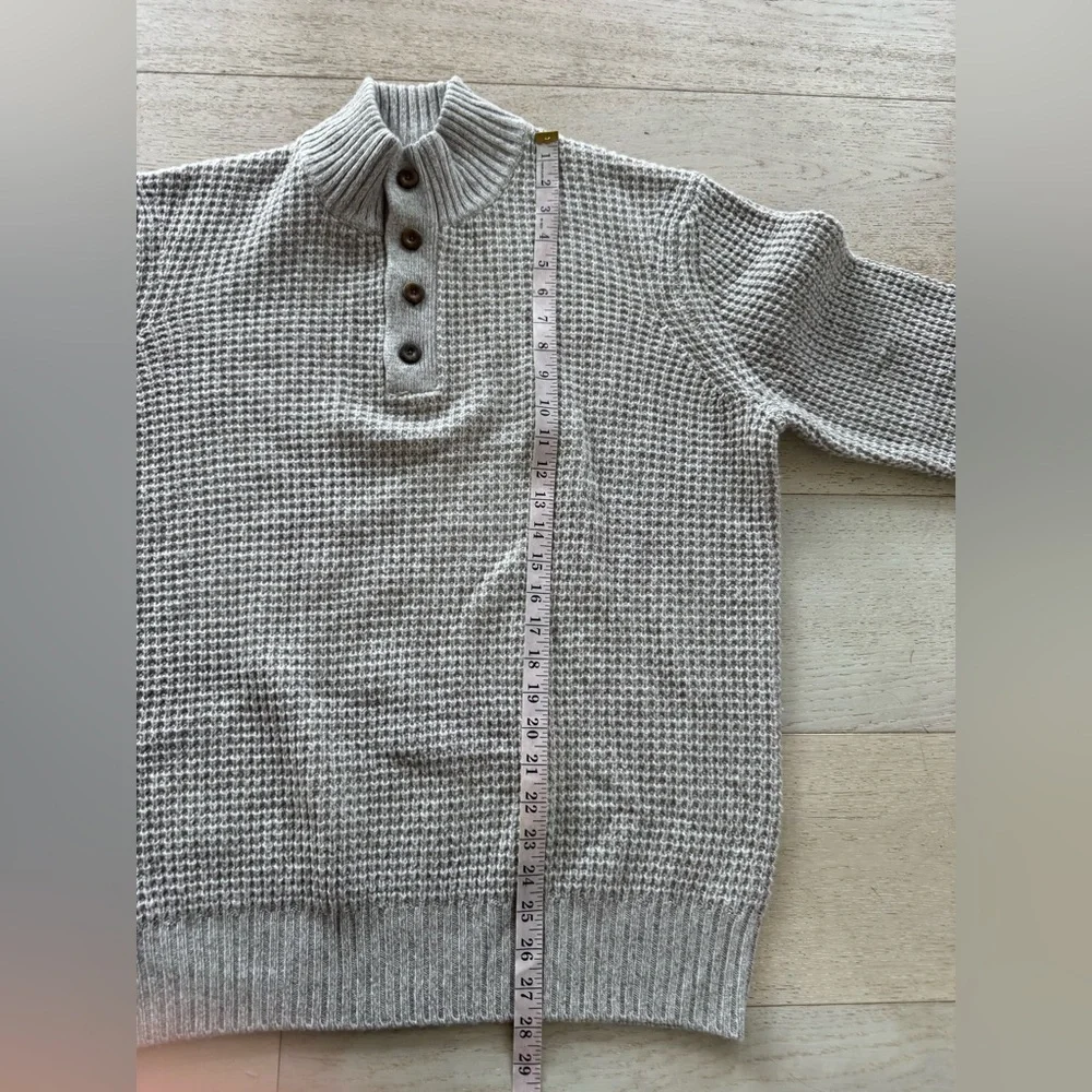 Faherty Brand Cashmere Wool Waffle 1/4 Button Sweater Size XL
